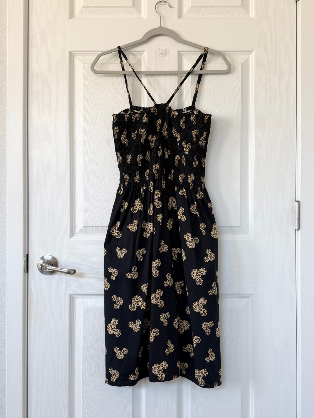 Disney Animal Kingdom Smocked Tea Length Dress with Leopard Print Mickeys - Picture 2 of 6